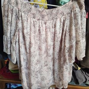 Torrid off the shoulder floral flowy blouse 2x